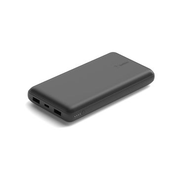 Belkin BOOSTCHARGE 20K Power Bank - Fast Charge 3 Ports (USB-C 1x, USB-A 2x) for Apple iPhone 14/13/12/11/XR/XS/X/8/7/6 Pro Max Plus Mini, iPad Pro/Air/Mini, Airpods & other USB-C Devices - Black