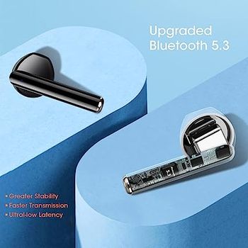 Blackview Bluetooth Earbuds Airbuds6, Wireless Headphones in-Ear, Bluetooth 5.3, Long Playtime, Ultra-Light and Ergonomic Wireless Earphones, Touch Control, IPX7 Waterproof Sport Wireless Headphones - White