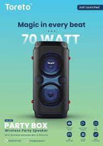 TORETO Party Box 70Watt Wireless Bluetooth Speaker  (TOR-365) TORETO