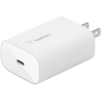 Belkin Boost Charge 25W USB Type-C PD 3.0 Wall Charger with PPS compatible with iOS + Android (WCA004dqWH) White