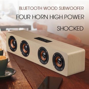 Landmark LM BT1024FM Stereo Channel Roar 20 Watts Dynamic Sound Wireless Wooden Finish Bluetooth Soundbar(WODEN)