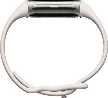 Fitbit GA05185-NA Charge 6 Fitness Tracker with Google apps Heart Rate on Exercise Equipment GPS Health Tools and More Porcelain - Silver