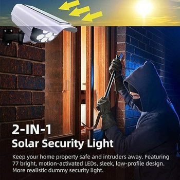 LED Bright Outdoor Security Lights with Motion Sensor Solar Powered Wireless Waterproof Night Spotlight for Outdoor/Garden Wall, Solar Lights for Home (Camera Shaped) White