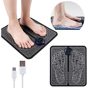 Foot Massager Machine, EMS Leg Reshaping Foot Massager, Folding Portable Foot Electric Stimulator Massage Mat, Super Thigh Fat Burner Thigh Shaper Pad for Women/Men