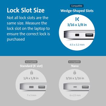 Kensington K68008WW Slim N17 Dell Laptop Lock Combination and Resetable - Black