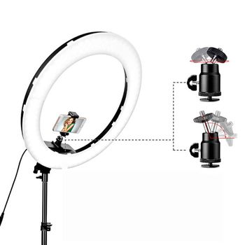 RL-18 Selfie Ring light 18 inch And Photographic lamp with 3 mobile seilfy - Black