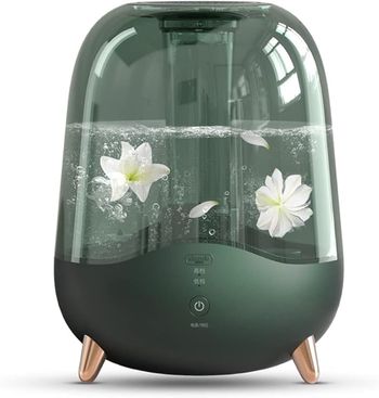 Deerma F329 Crystal Clear Ultrasonic Cool Mist Humidifier 5L Capacity Silent Aromatherapy Diffuser Transparent Water Tank |Water Mist System | 25W Power | Water Shortage Protection | 36dB - Green