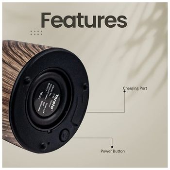 TORETO Wireless Speaker, Portable Bluetooth Speaker With Hd Sound Quality 5w Stereo Sound, Upto 4 Hours Playtime, Tws True Wireless Function, Inbuilt Mic And 600 Mah Battery (wooden,tor-347 )