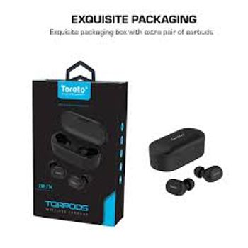 Torpods, 276 True Wireless Earbuds With Bt V5.0, 800mah Charging Case, Up To 3 Hours Of Play-time Per Charge, Integrated Controls & In-built Mic (black, Tor-276)