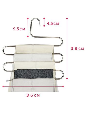 Shape Clothes Hangers Pants Storage Hangers Cloth Rack Multilayer Storage Closet Organizer Clothes drying hanger 5 layers S