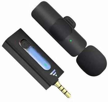 K35 Wireless Microphone For 3.5mm Supported Devices - Black