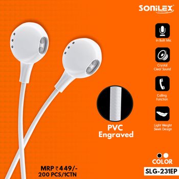 PREMIUM DESIGN & HANDS FREE MIC EAPHONE SLG-231EP SONILEX