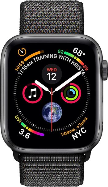 Apple Watch Series 4 (44mm) Space Gray Aluminum Case with Black Sport Loop GPS + Cellular