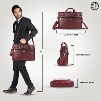 HAMMONDS FLYCATCHER Unisex-Adult Laptop Leather Executive Office Messenger Bag LB138BR NOMJ