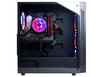 كمبيوتر سطح المكتب CyberPowerPC GMS AMD رايزن 5، رام 16 جيجابايت، 1 تيرابايت اس اس دي (GMA6800WST)، اسود، ويندوز 11