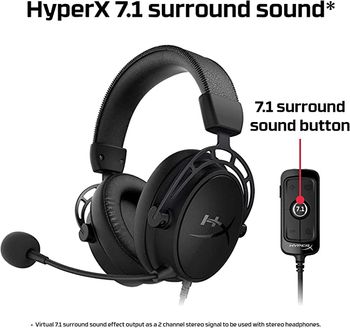 سماعة الألعاب HyperX HX HSCAS BK / WW Cloud Alpha S Blackout - أسود