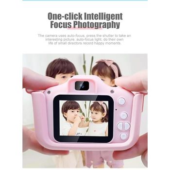 Kids Digital Camera Dual Camera Cat Selfie, HD Photo and Video Recording, Mini Cute Cartoon Toy for Children - Random color