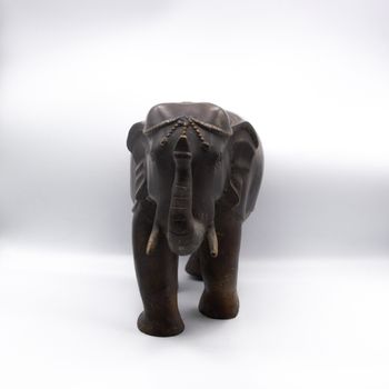 Large Antique Ebony Figure of Pair of Elephants Home Decoration Handcrafted in Nepal