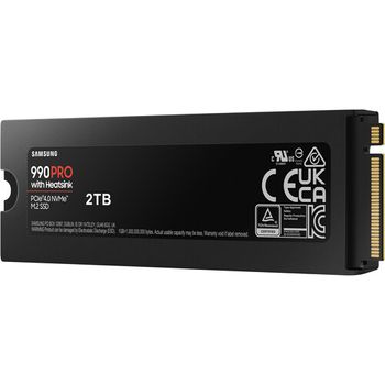 سامسونج 990 برو مع مبدد حرارة PCIe 4.0 NVME M.2 SSD 2 تيرابايت (MZ-V9P2T0CW)