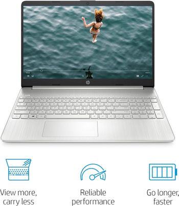 HP 15  Laptop AMD Ryzen 15-ef0022nr 7 3700U Processor 8 GB RAM 256 GB SSD HD Display Windows 10 Home - Natural Silver