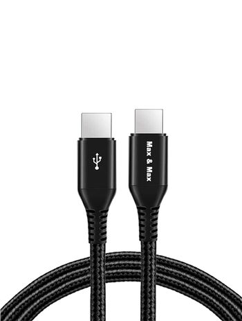 Max & Max  Type-C to Type-C PD Fast Charging & Data Cable Aluminum alloy head Compatible with iPad mini, MacBook Pro 14" 16", Samsung S21+ S22 S23 Ultra, Huawei, Xiaomi 2 Meter