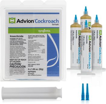 "Advion Cockroach Gel Bait - 4 Tubes (30g each) | Includes Plunger and 2 Tips | Effective German Roach Pest Control | Indoor and Outdoor Use | Roach Killer Gel for American Homes"