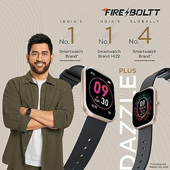 Fire-Boltt Dazzle Plus 1.81" Smartwatch Full Touch Largest Borderless Display & 60 Sports Modes (Swimming) with IP68 Rating, Sp02 Tracking, Over 100 Cloud Based Watch Faces