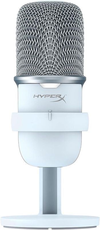 HyperX SoloCast (White)- 24 Bit Upgrate - USB Condenser Gaming Microphone, for PC, PS4, and Mac, Tap-to-Mute Sensor, Cardioid Polar Pattern, Gaming, Streaming, Podcasts, Twitch, YouTube, Discord