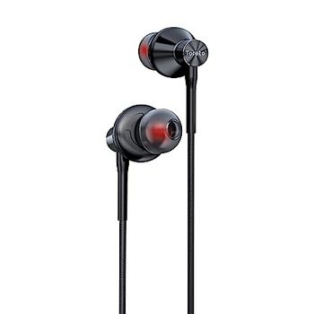 Toreto TOR-1201 Melody-3 in-Ear Wired Earphones with Mic, HD Stereo Sound with High Bass, Tangle Free Cable, Comfort in-Ear Fit, 3.5mm Jack (Black)