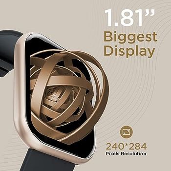 Fire-Boltt Dazzle Plus 1.81" Smartwatch Full Touch Largest Borderless Display & 60 Sports Modes (Swimming) with IP68 Rating, Sp02 Tracking, Over 100 Cloud Based Watch Faces