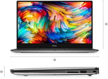 Dell XPS 13-9360 -7th Gen Core i7 16GB Ram 512GB NVMe SSD 13.3 Inch Touch QHD+ Infinity Edge Display USB 3.0 ThunderBolt Type C  ENG Backlit Keyboard Windows 10 Home Licensed, Silver