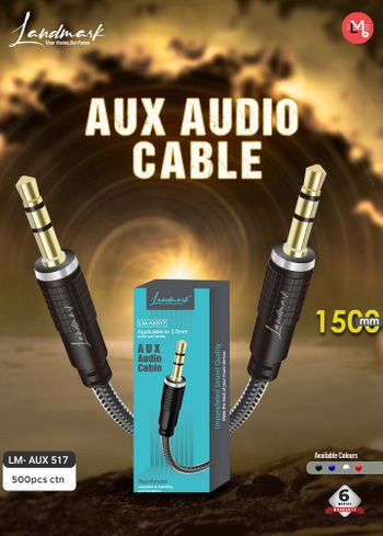 Landmark Aux Audio LM AX 517 Applicable to 3.5mm 1.5 mtr(RED)