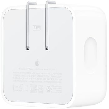 Apple MNWM3AM/A USB-C Dual 35W Port Compact Power Adapter For MacBook Air - White