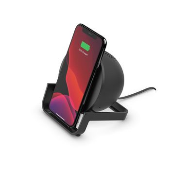 Belkin - Boost Charge 10W Wireless Charging Stand + Bluetooth Speaker - Black