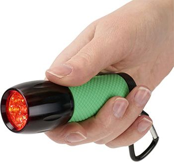 Carson SL-33 RedSight Pro Flashlight - Red LED Torch (Two Brightness Settings)