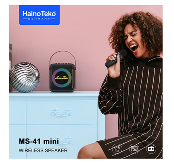 Haino Teko Germany MS 41 Mini Wireless Bluetooth Portable Speaker with Mic Black