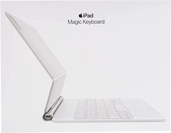 لوحة مفاتيح Apple Magic Keyboard لجهاز iPad Pro مقاس 12.9 بوصة (الجيل الثالث / الرابع / الخامس) - إنجليزي عالمي أبيض