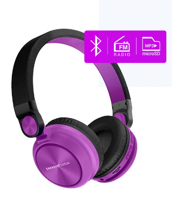 Energy Sistem Headphones BT Urban 2 Radio (MP3 Micro SD player, Radio, Bluetooth) Violet..