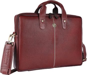 Hammonds Flycatcher Genuine Leather 15 inch Office Messenger Laptop Bag, LB105BR, Brown (VDQH)