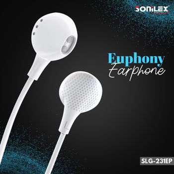 PREMIUM DESIGN & HANDS FREE MIC EAPHONE SLG-231EP SONILEX white