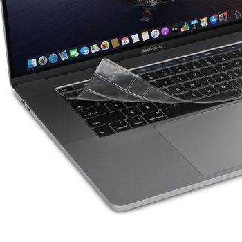 واقي لوحة مفاتيح Moshi ClearGuard لجهاز Apple MacBook Pro 13 "2020 / M1 2020 و MacBook Pro 16" نحيف وقابل للغسل والحماية من الغبار والانسكابات (تخطيط الاتحاد الأوروبي) - شفاف