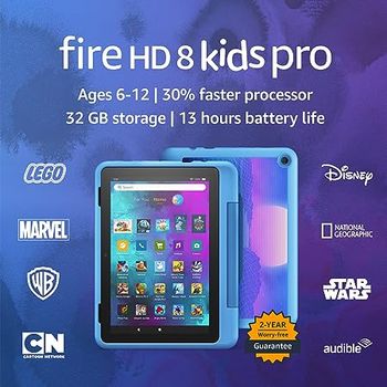 Amazn Fire HD 8 Kids Pro (12th Gen) With Cyber Sky Case 32GB Black