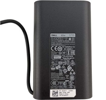 محول التيار المتردد الأصلي من Dell 19.5V 3.34A 65W +  Power Cable 3pin