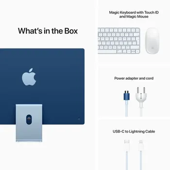 Apple iMac 2021 24 Inches M1 chip with 8‑core CPU and 8‑core GPU 4 ports 256GB SSD - 8GB RAM - Blue