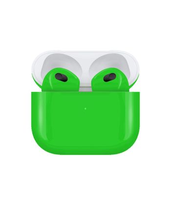 Apple Airpods (3rd Generation) Customized By Caviar Glossy Neon Green