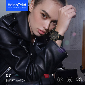 Haino Teko C7 Smart Watch Round Shape Dial with Wireless Charger