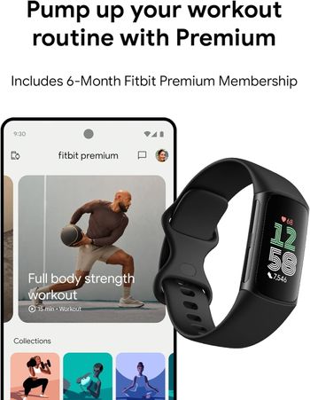 Fitbit Charge 6 Activity Tracker (GA05183-GB) Obsidian / Black Aluminum