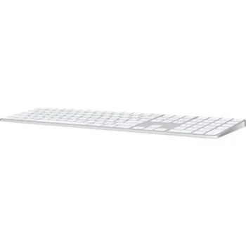 Apple Magic Keyboard with Touch ID Sensor and Numeric Keypad Wireless Bluetooth Connectivity With Mac Compatible (White Keys) (MK2C3LL/A) Silver