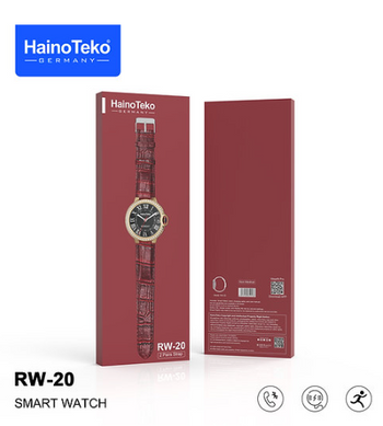 Haino Teko Germany RW20 Diamond edition classic Round smartwatch with Two set strap for women's and Girls Red