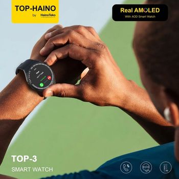 Haino Teko Germany TOP-Haino TOP 3 Full Screen Real AMOLED Display Series 9 Smart Watch With 3 Pair Straps Wireless Charger and Pen Designed For Ladies and Gents